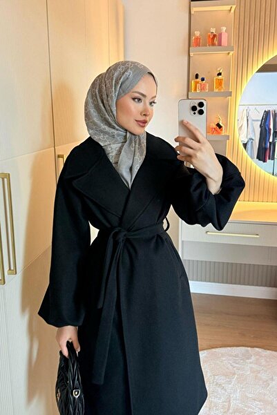 Şulemoda Giyim Μαύρο παλτό Done Kaşe