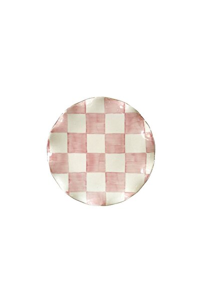 ARTER Home Checkered Pink 6-Piece Cake Plate