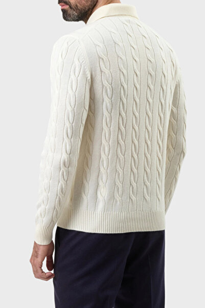 GRAN SASSO Wool and Cashmere Blend Regular Fit Polo Neck Sweater Men's Polo Neck Sweater 23172 19651 001