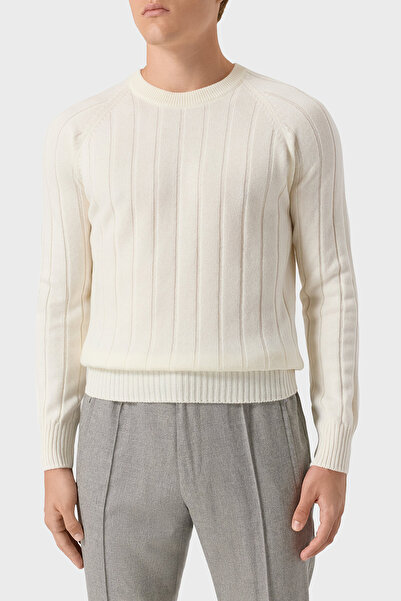 GRAN SASSO Wool and Cashmere Blend Regular Fit Crew Neck Sweater Men's Sweater 23135 19657 001