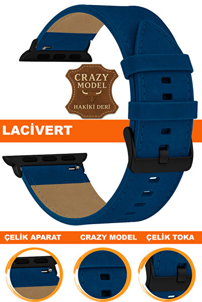 COBRA حزام ساعة جلدي مجنون متوافق مع ساعة أبل سلسلة 1/2/3/4/5/6/se/7/8/9 ألتر...