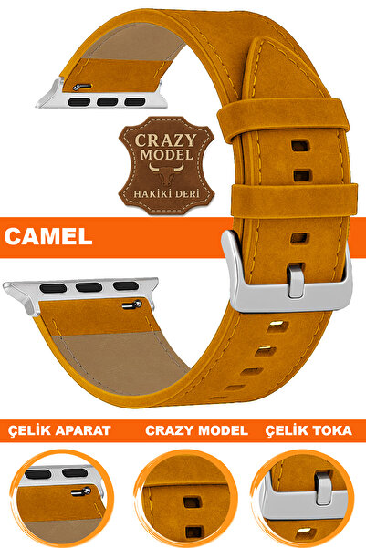 COBRA حزام ساعة جلدي مجنون متوافق مع ساعة أبل 1/2/3/4/5/6/se/7/8/9 (38-40-41 ...