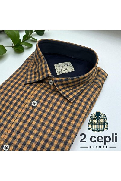 EREN STYLE Cămașă clasică din flanel de iarnă, 100% bumbac, cu mâneci lungi, ...