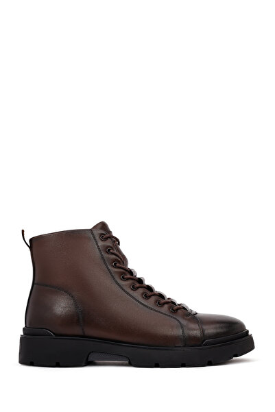 Derimod Men's Brown Zippered Leather Casual Boots 25Wfd695818
