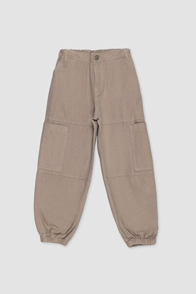 DeFacto Kız Çocuk Paraşüt Kargo Pamuklu Pantolon D2455A824AU