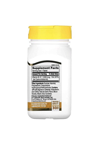 21century Vitamin B-12, Cherry, 2,500 mcg, 110 Sublingual Tablets