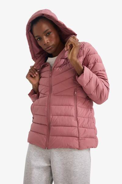 DeFacto DeFactoFit Su İtici Regular Fit Kapüşonlu Fermuarlı Cepli Şişme Mont E9253AX25AU