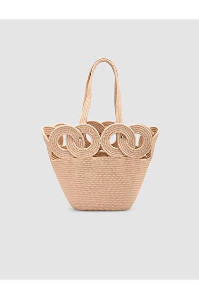 Cabani Large Volume Beige Beach Bag