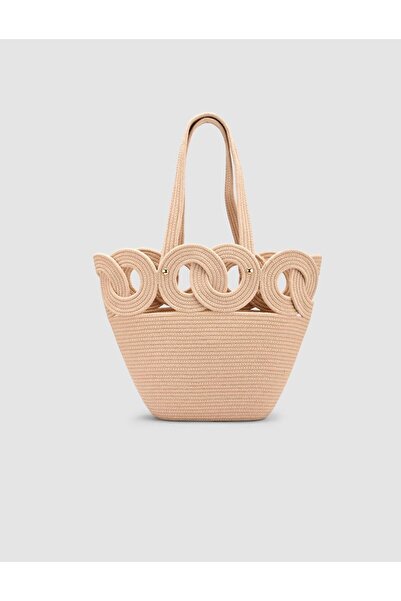 Cabani Large Volume Beige Beach Bag