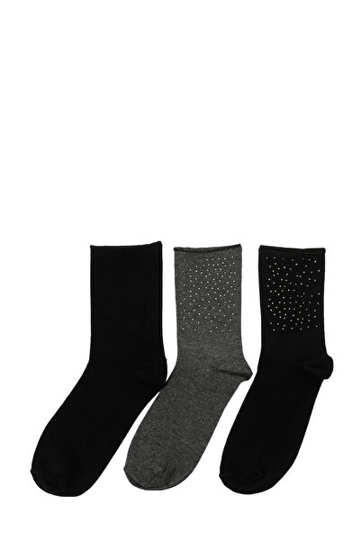 Polaris ANTRATAS 3 LU SKT-W 5PR Siyah Kadın Soket Çorap