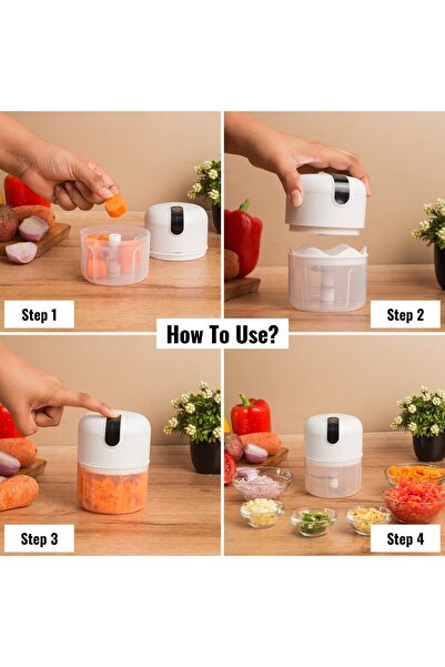 Generic Wireless Usb Rechargeable Mini Electric Chopper, Food Processor For Fruits, Vegetable, Meat, Nuts