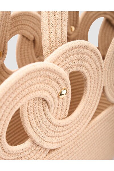 Cabani Large Volume Beige Beach Bag