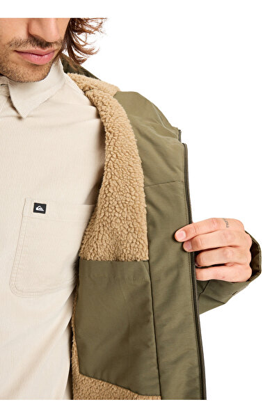 Quiksilver Eqyjk04203-Overcast 3K Parka Green Plain Men's Coat