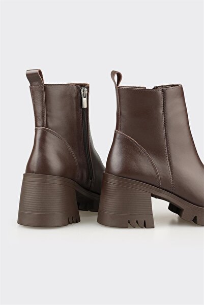 Elle Shoes Kahve Deri Kadın Günlük Bot
