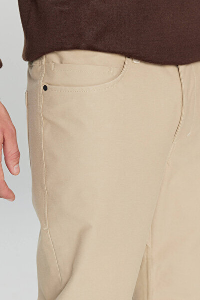 ALTINYILDIZ CLASSICS Men's Beige 360 All-Direction Stretch Slim Fit Slim Fit Cotton 5 Pocket Casual Pants