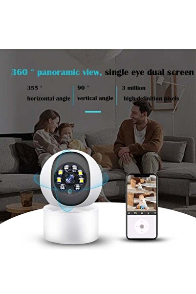 COOYA Wireless WiFi Camera Security Camera 360° Panoramic Full HD 3 Mega HD Pixel, 64G Memory, Home Camera