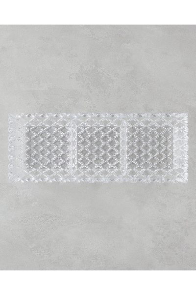 English Home Crux Glass Serving Bowl 39.5X15X4 cm Transparent