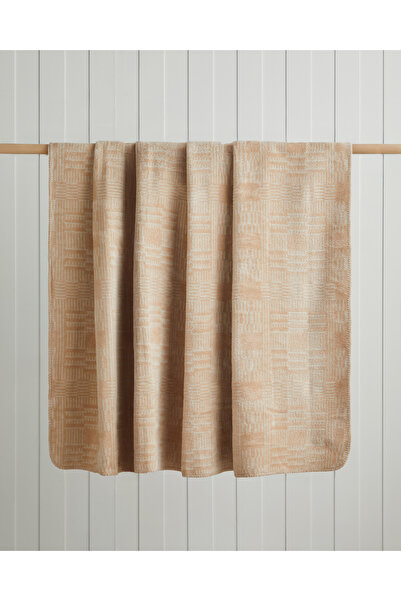 English Home Linear Calm Cotton Double Blanket 200X220 cm Ecru