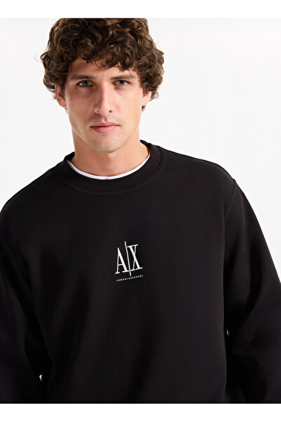 Armani Exchange Bisiklet Yaka Siyah Erkek Sweatshırt XM000368AF10818UC001 Swe...