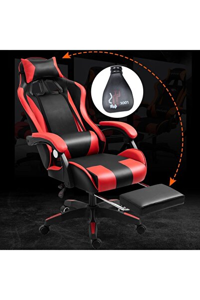 Gogoya كرسي ألعاب مع مسند للقدمين، وتدليك أسفل الظهر، وكرسي كمبيوتر مريح قابل...