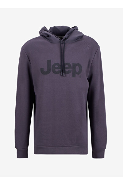 Jeep Kapüşon Yaka Baskılı Antrasit Erkek Sweatshırt J5WM-SWT7309