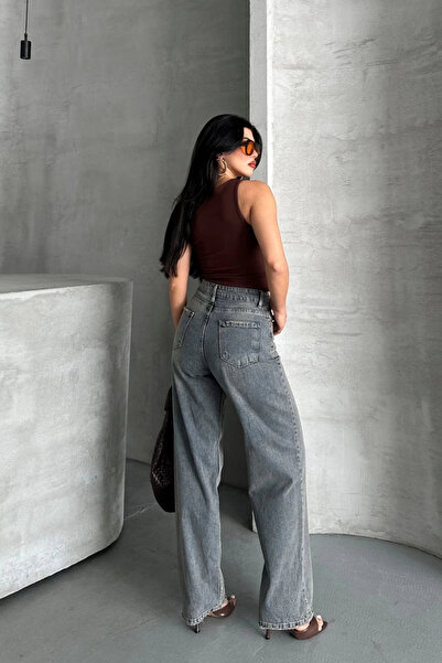 Işıltı kidss Palazzo Whiskers Snow Wash Ice Blue Jeans Trousers D2008