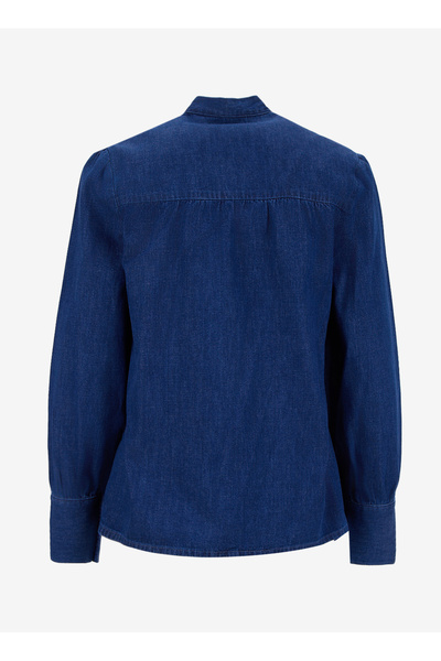 Lee Cooper Mock Neck Straight Dark Blue Women's Blouse 261 Lcf 242001 Shir Denim