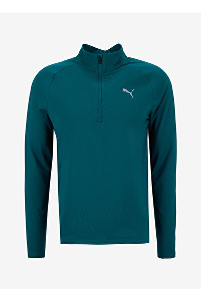 Puma 68952221 TRAINING 1/4 Zip Malachite Yeşil Regular Fit Düz Erkek Gömlek