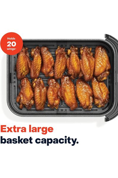 Nutricook AFS200 Slim Air Fryer, 7.6L, 1700W, Black, Transparent Window, 5 Presets