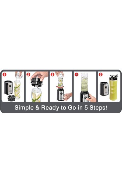 Generic BLACK+DECKER 300W 16-Piece 4-in-1 Personal Compact Sports Blender/Smoothie Maker - SBX300BCG-B5