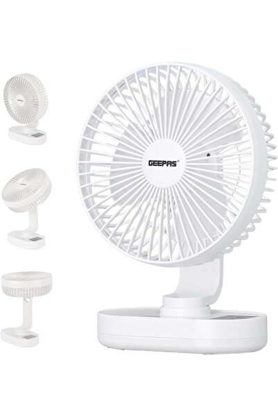 Geepas مروحة قابلة لإعادة الشحن مقاس 8 بوصات مع إضاءة ليلية، 3 سرعات، بطارية ...