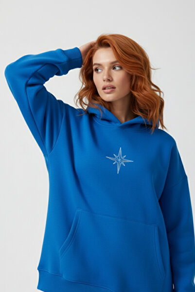 UNCİA OUTDOORS ملابس نسائية قصة فضفاضة بغطاء رأس ملابس رياضية بتفاصيل طباعة ن...