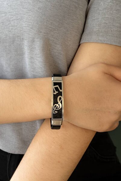 Herşey Nota سوار جلدي مزين بأشكال نوتات موسيقية - ارتقِ بذوقك الموسيقي