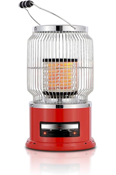 JANO 2000W Electric Heater, Steel Body, Tip-over Safety Switch, Two Heating Levels, Red (E0505)