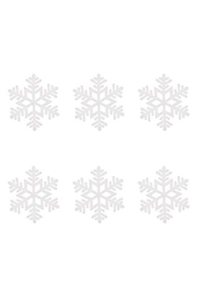 SHOPIENS Banner decorativ de Crăciun cu fulgi de zăpadă 20 x 20 cm - 6 buc