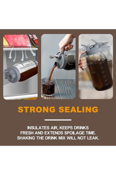 Other JunVpic Cold Brew Coffee Maker Mason Jar - 64oz Thick Glass with Handle & Stainless Steel Filter