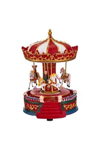 SHOPIENS Carusel muzical de Crăciun cu LED, 22 cm