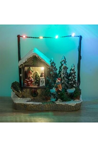 SHOPIENS Scenă de Crăciun - Magazin cu brazi, figurine și lumini LED 14 x 8 x...