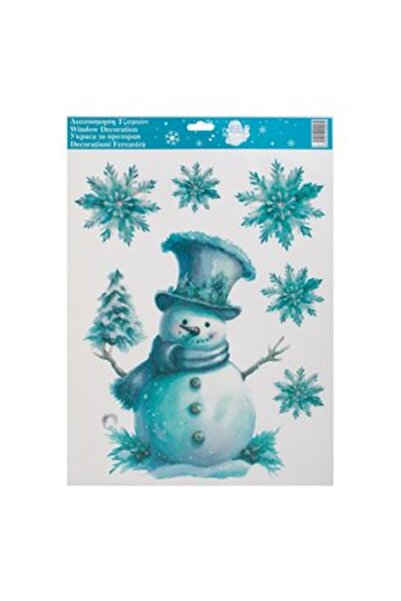 SHOPIENS Χριστουγεννιάτικα Διακοσμητικά Αυτοκόλλητα Χιονάνθρωπος & Νιφάδες Χι...