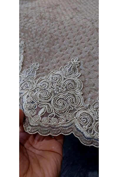 GHZAL Home Collection Chair Cover Lace Velvet Thick Non-Slip Base Set 4 Pieces Only for Seats with 2 Large and 2 Small Seating Areas