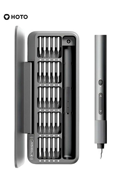 hoto Electric Precision Screwdriver ADV — 170 RPM, 25 S2 Bits, Shadowless LED, Dual Torque — Gra