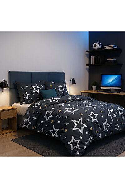 NufJoy ELVO double bed linen, 4 pieces, flat sheet 230x250, duvet cover 200x230, 2 feather pillows 50x70