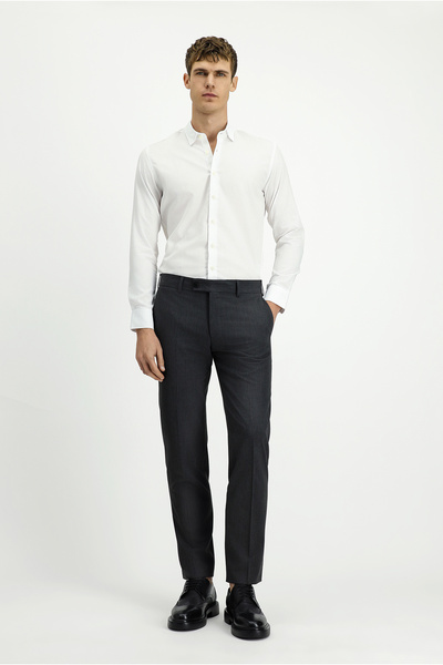 Kiğılı Long Sleeve Slim Fit Slim Fit Classic Patterned Cotton Shirt