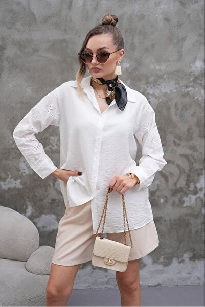 FancyWorld Embroidered Sleeves Lilyum Fabric Shirt