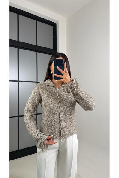 Gaus كارديجان تريكو بتفاصيل شراشيب على الأكمام GAUS-00498