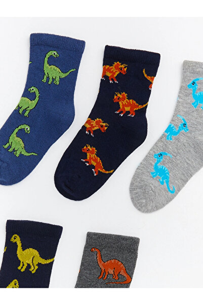 LC Waikiki Lcw Kids Mixed Dinosaur Patterned Boys' Socks 5-Piece Set