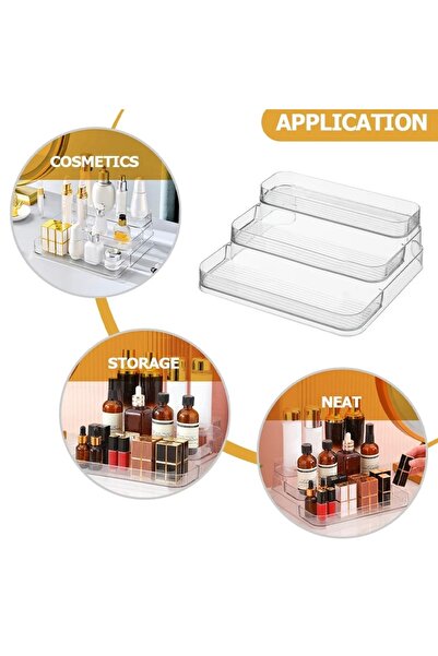 PUFO Shelf for presenting and organizing medicines and make-up products in steps, 3 levels, 25.5 cm