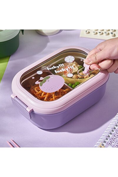 Flippy Lunch/Snack Box, 2 Compartments, PP, 1000 mL, 22.5x14.5x8 cm, Purple