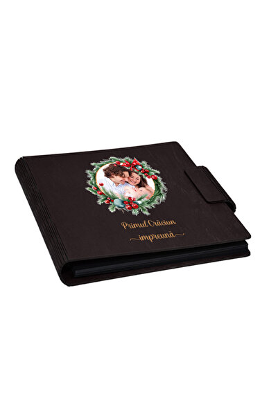 Piksel Album foto, coperta lemn, personalizat, Primul Craciun impreuna, Pikse...