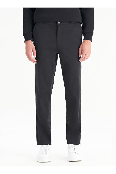 WRANGLER Normal Bel Slim Fit Black Men's Chino Trousers Wm01200001001 Black Chino Trousers